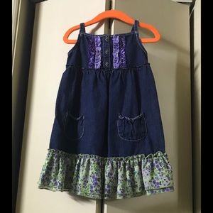 Jean dress with flowers